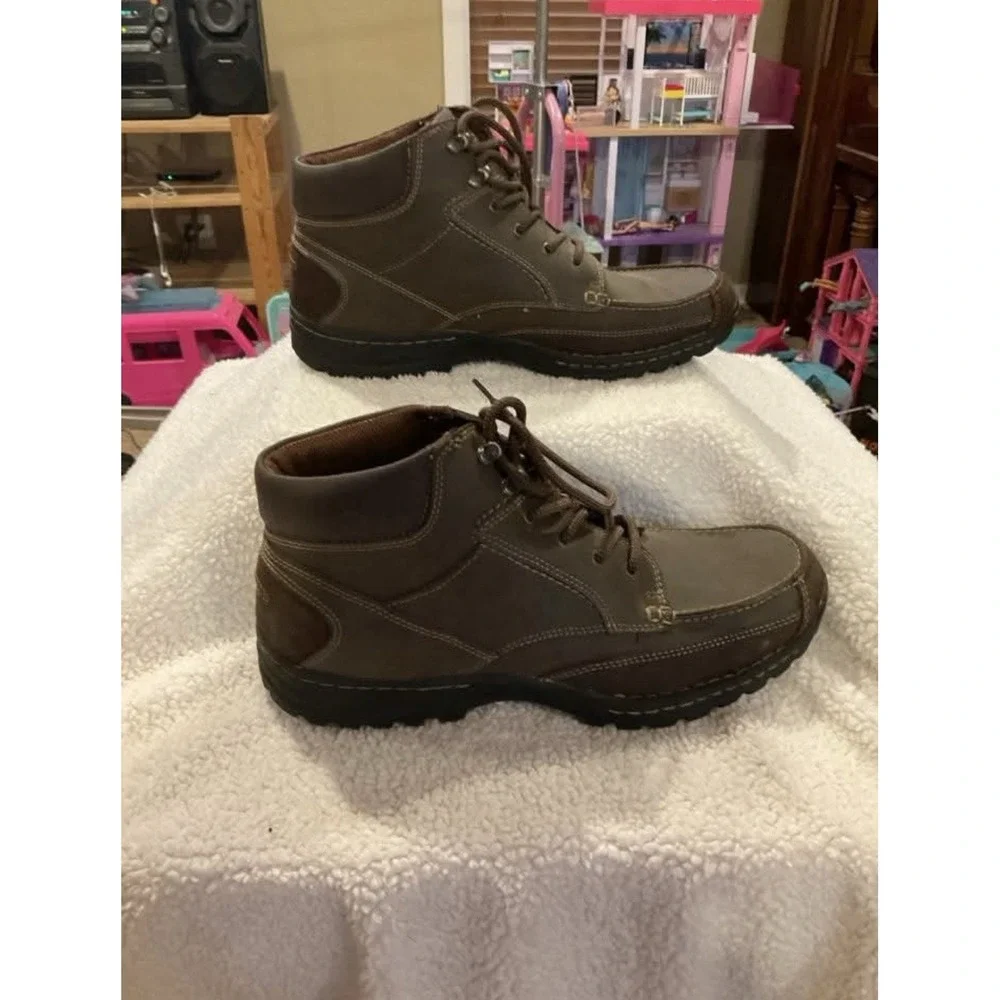 Dockers Moc Toe Chukka Boots Men's 12M Brown Leather Lace Up Casual Work